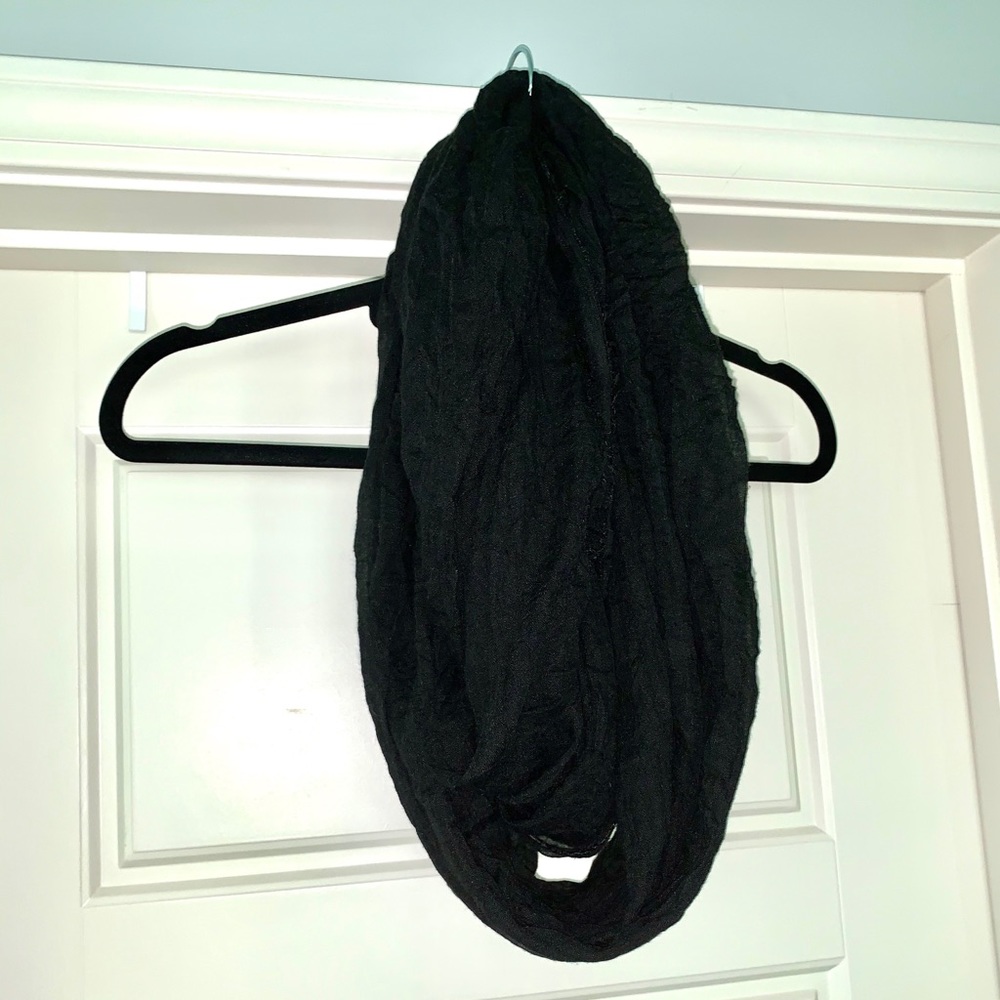 Black super soft infinity scarf